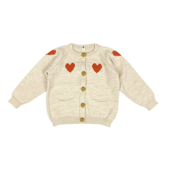 DANCING HEARTS CARDIGAN SEASHELL - BAYIRI