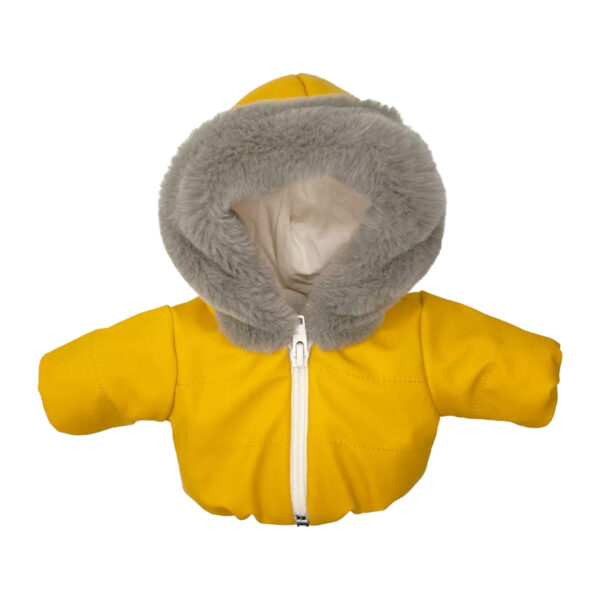 Blouson Gigi en enduit moutarde et fausse fourrure taupe - MINIKANE