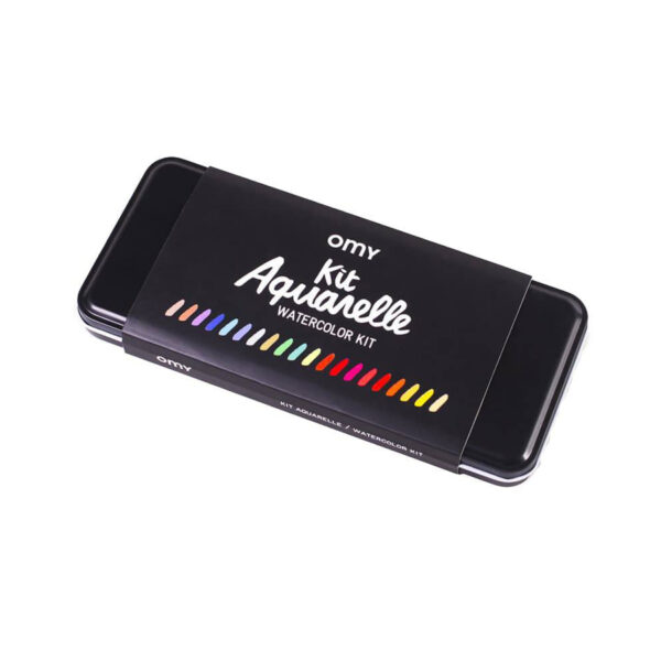 PALETTE AQUARELLE 24 COULEURS et PINCEAU - OMY