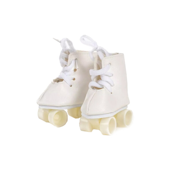 Paire de patins à roulettes en simili cuir blanc - MINIKANE