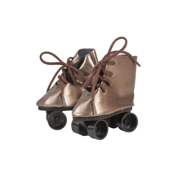 Paire de patins à roulettes en simili cuir mordoré - MINIKANE
