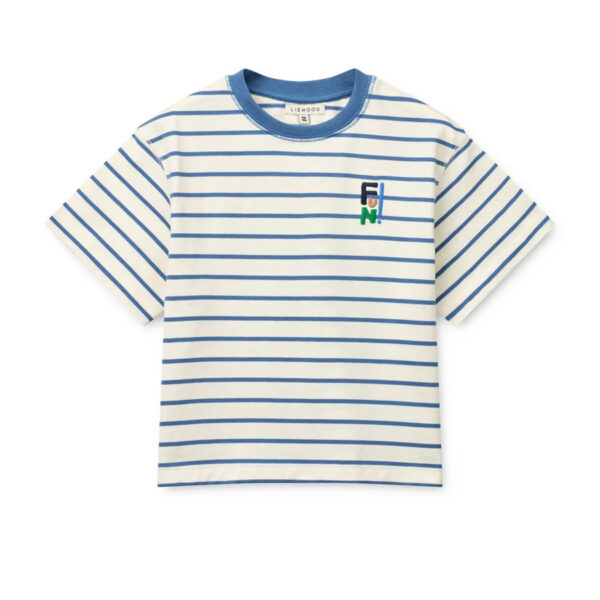 Tyler Stripe SS T-shirt Riverside / Creme de la crème - LIEWOOD