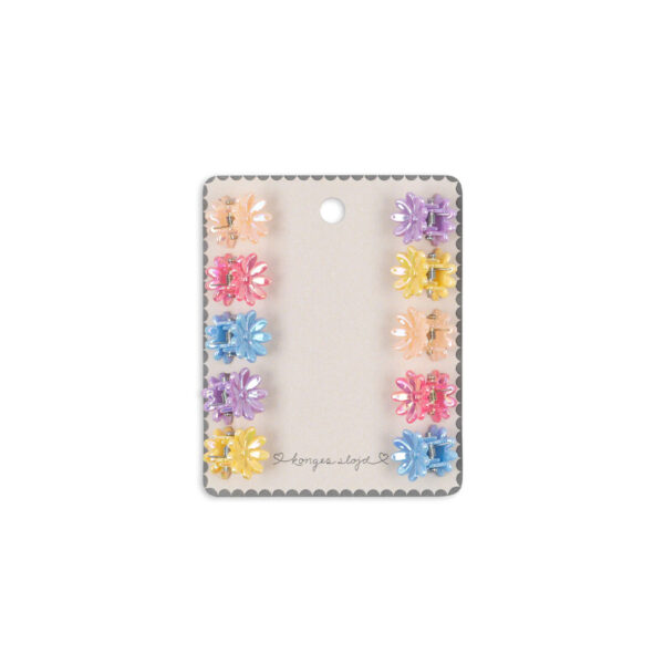 10 PACK MINI FLOWER HAIR CLA MULTI- KONGES SLOEJD