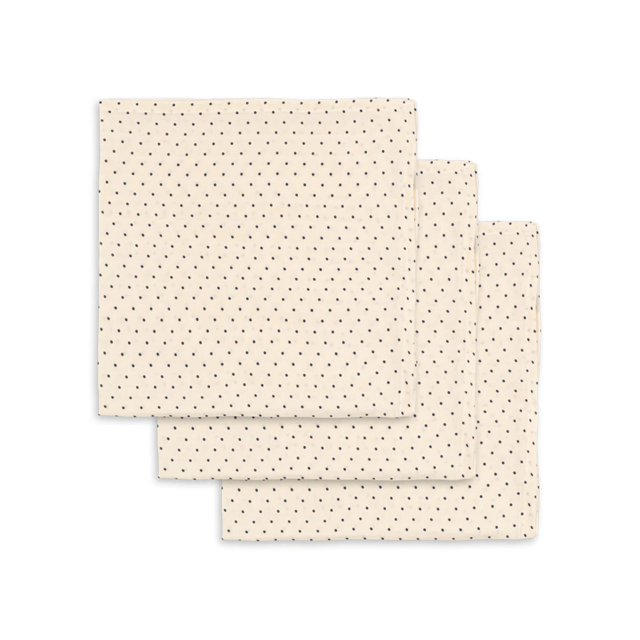3 PACK MUSLIN CLOTH GOTS ESTATE DOT - KONGES SLOEJD