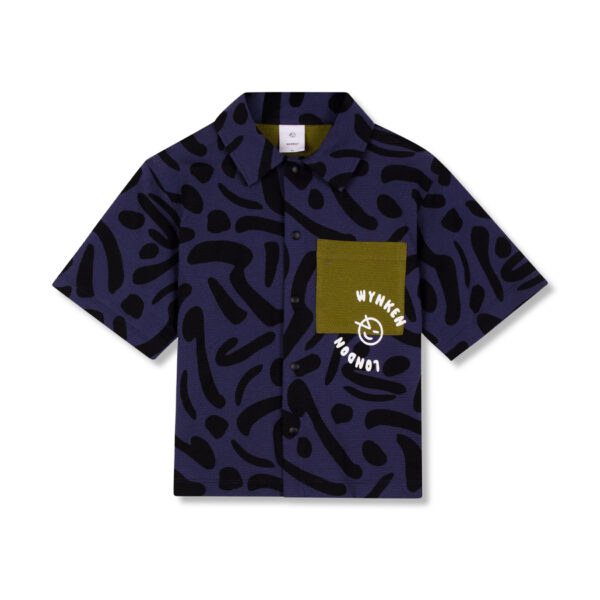 AIRY SHIRT NIGHT NAVY DASHES - WYNKEN