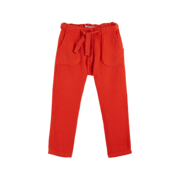 COTTON GAUZE TROUSERS ROUGE - EMILE ET IDA