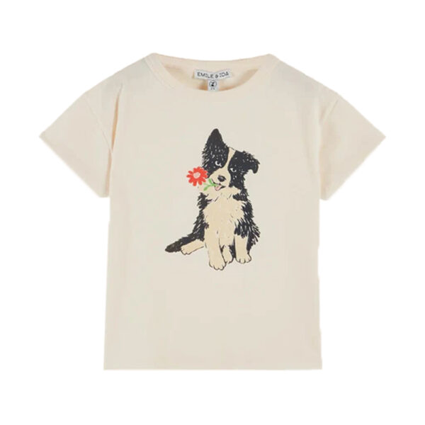 DOG PRINT TEE SHIRT CRÈME - EMILE ET IDA