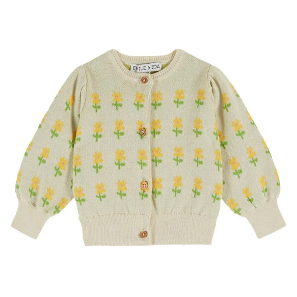 FLOWERS CARDIGAN NUAGE - EMILE ET IDA