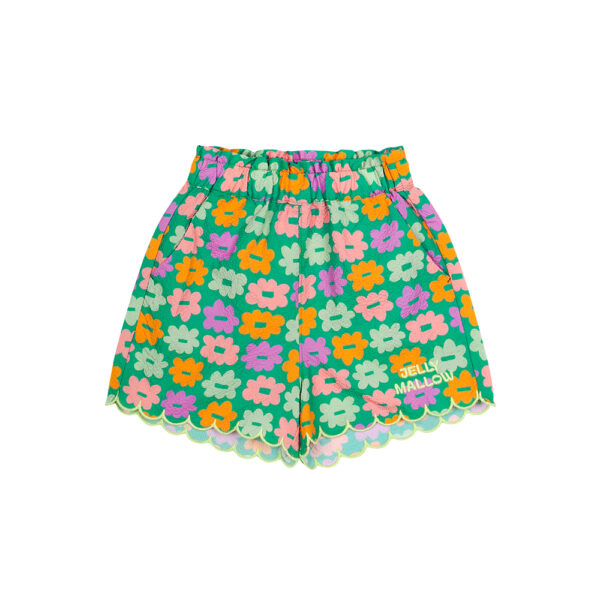 Flower Seersucker Shorts - JELLY MALLOW