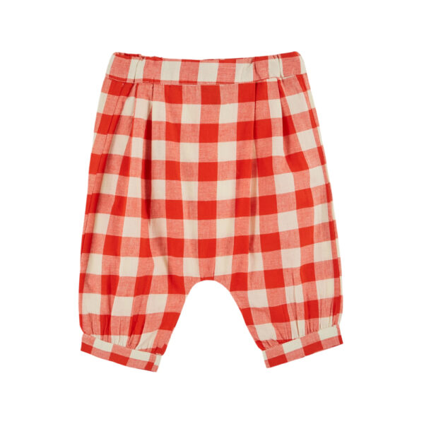 GINGHAM BABY SIRWAL PANTS VICHY ROUGE - EMILE ET IDA