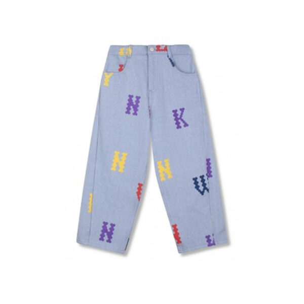 HONEYCOMBE JEAN PALE BLEACHED DENIM /MULTI - WYNKEN