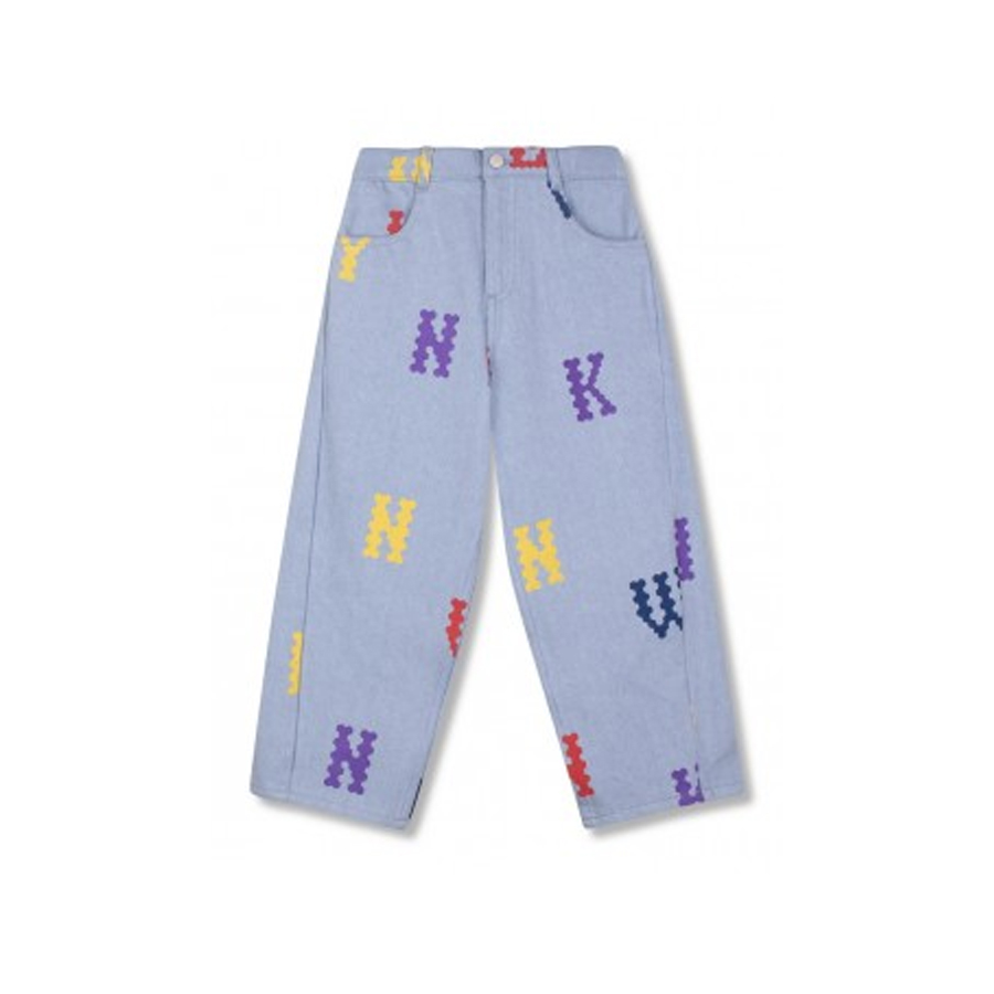 HONEYCOMBE JEAN PALE BLEACHED DENIM /MULTI - WYNKEN