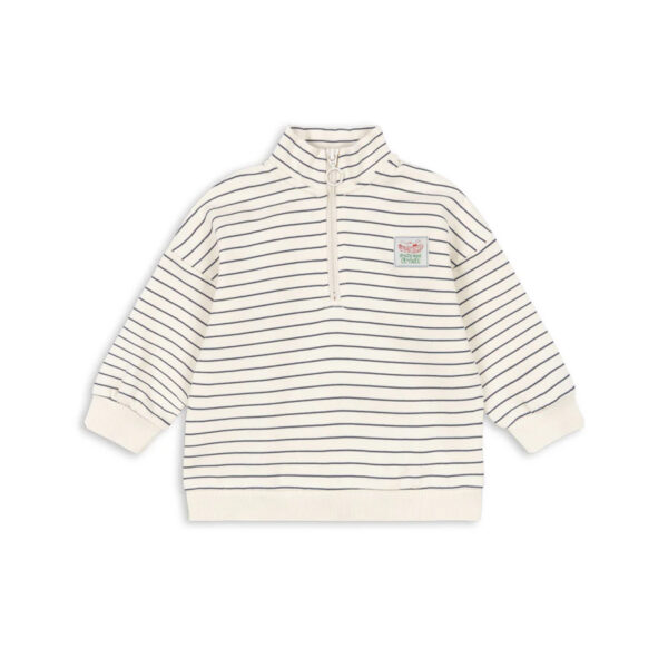 LOU STRIPE HALF ZIP SWEAT OCS FLINTSTONE STRIPE - KONGES SLOEJD