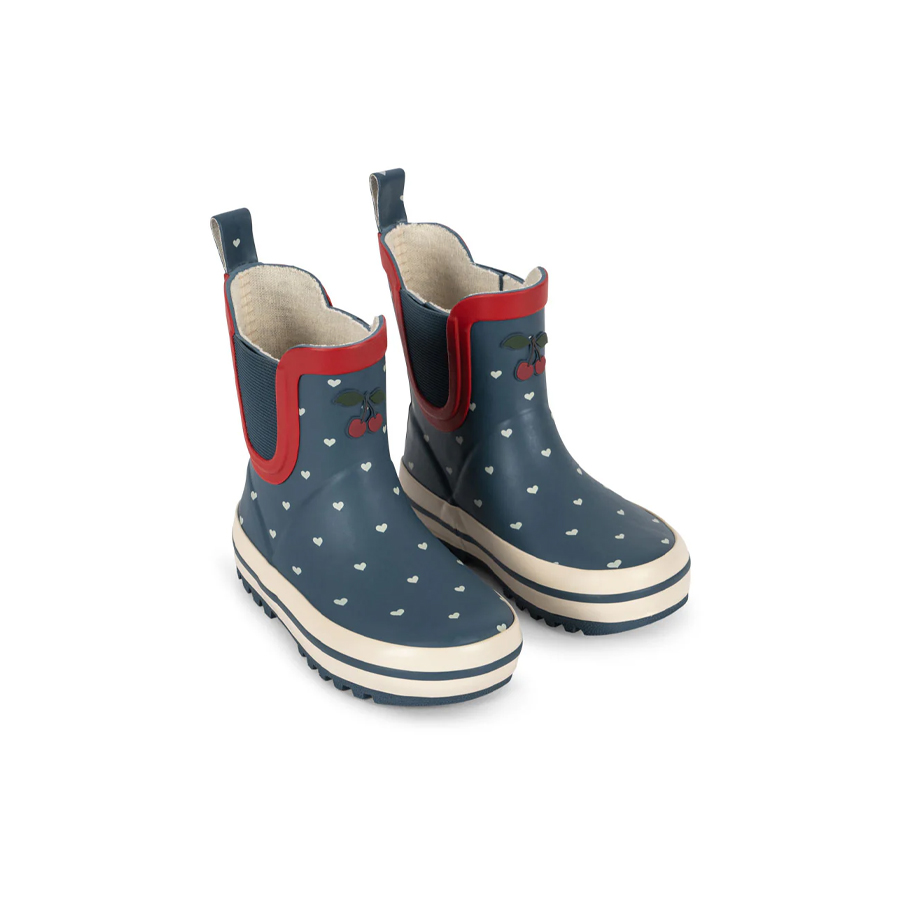 ROI PRINTED RAIN BOOT HEART BLUES - KONGES SLOEJD