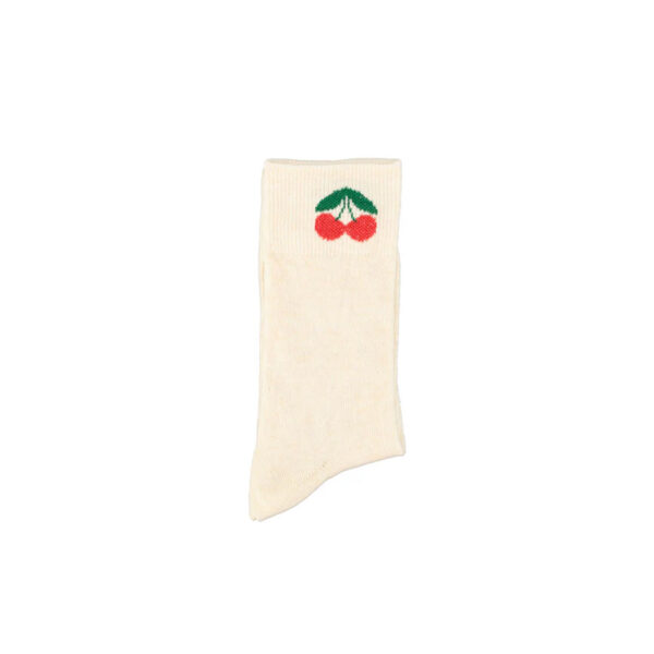 socks | ecru w/ cherry print - PIUPIUCHICK