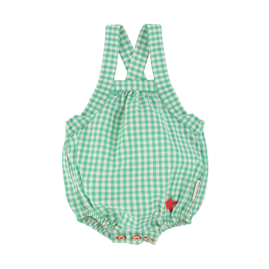 baby romper | green & ecru checkered - PIUPIUCHICK
