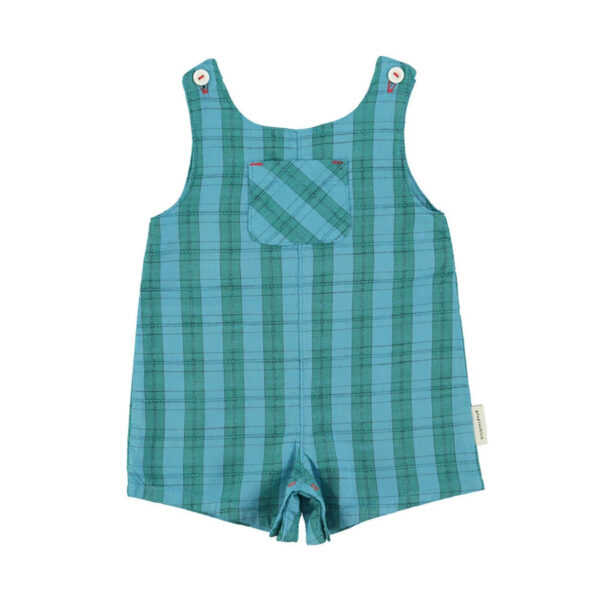 baby short jumpsuit | blue & green checkered - PIUPIUCHICK