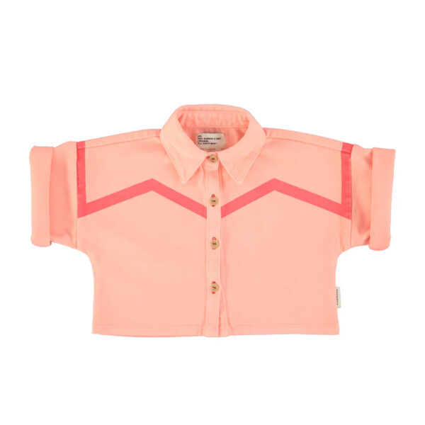 Short sleeves jacket | pink w/ pink geometric lines - PIUPIUCHICK