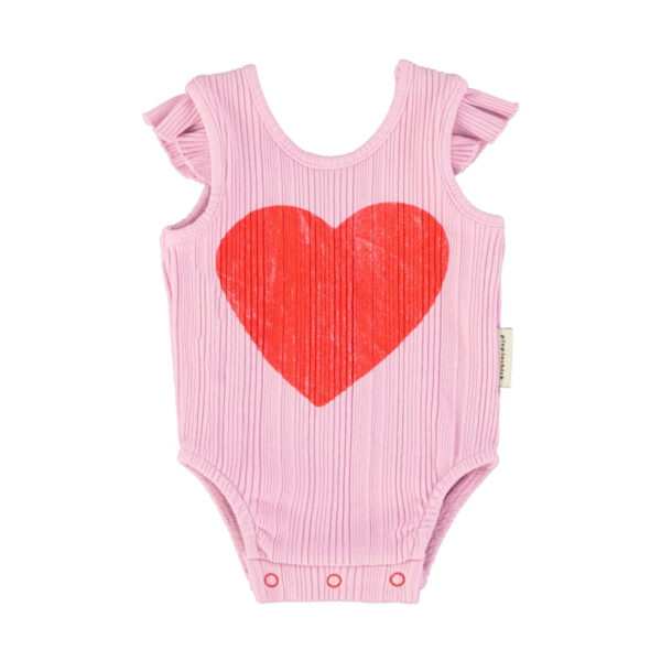 sleeveless bodysuit | lilac w/ red heart print - PIUPIUCHICK