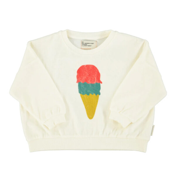 sweatshirt | ecru w/ ice cream print - PIUPIUCHICK