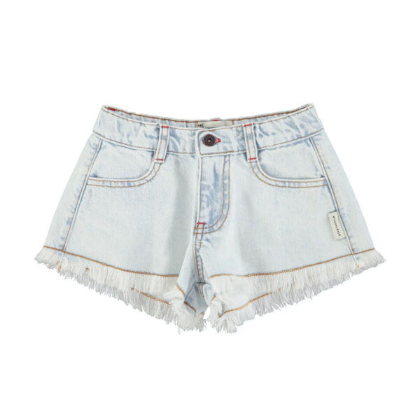 shorts w/ fringes | washed light blue denim - PIUPIUCHICK