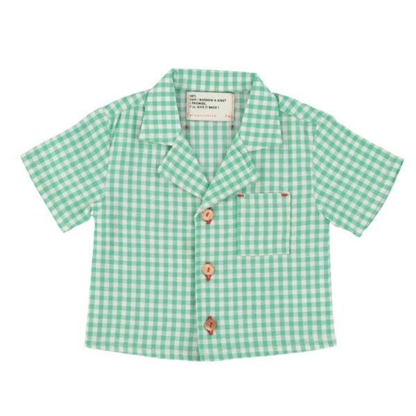 hawaiian shirt | green & ecru checkered - PIUPIUCHICK