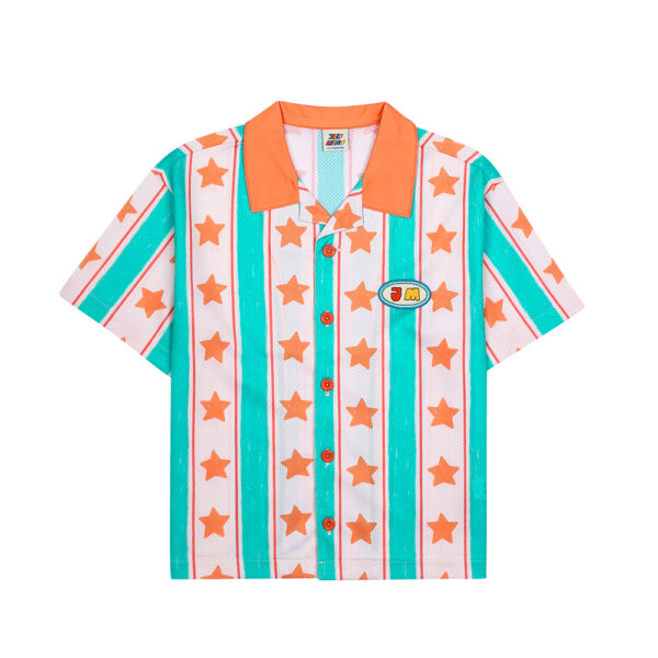 Star Mesh Shortsleeve Shirt - JELLY MALLOW