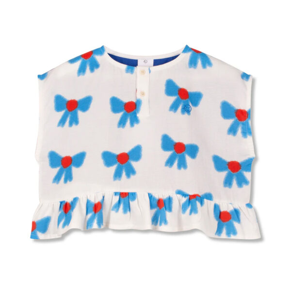 VELA FRILL TOP BOW PRINT - WYNKEN