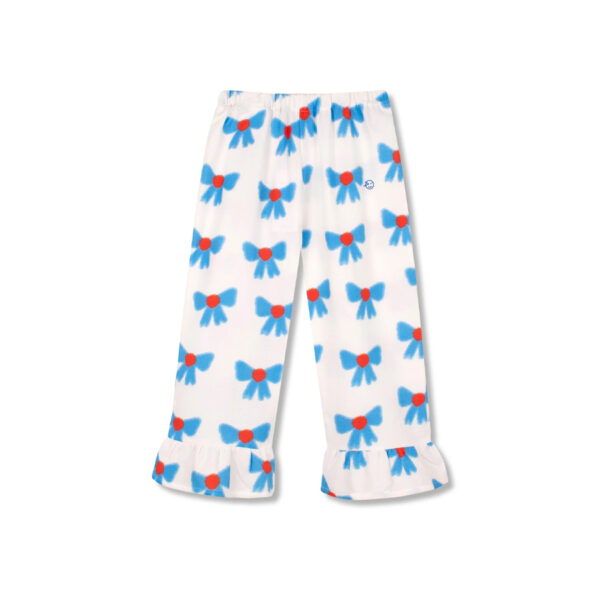 WIDE LEG FRILL PANT BOW PRINT - WYNKEN