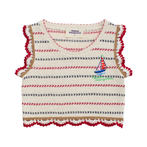Barcos Knit Top Grey - MAISON MANGOSTAN