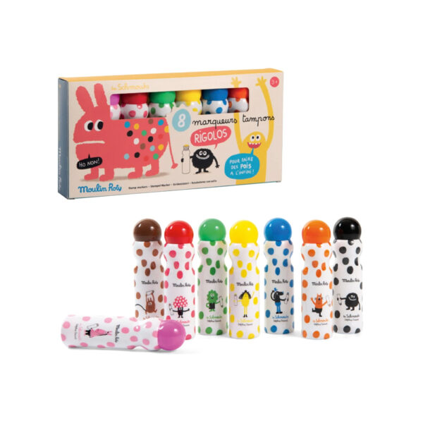 Box of 8 stamp markers Les Schmouks - MOULIN ROTY