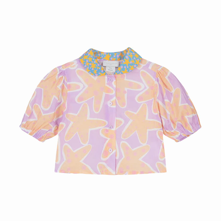 Girls Lilac Starfish Blouse - Stella McCartney