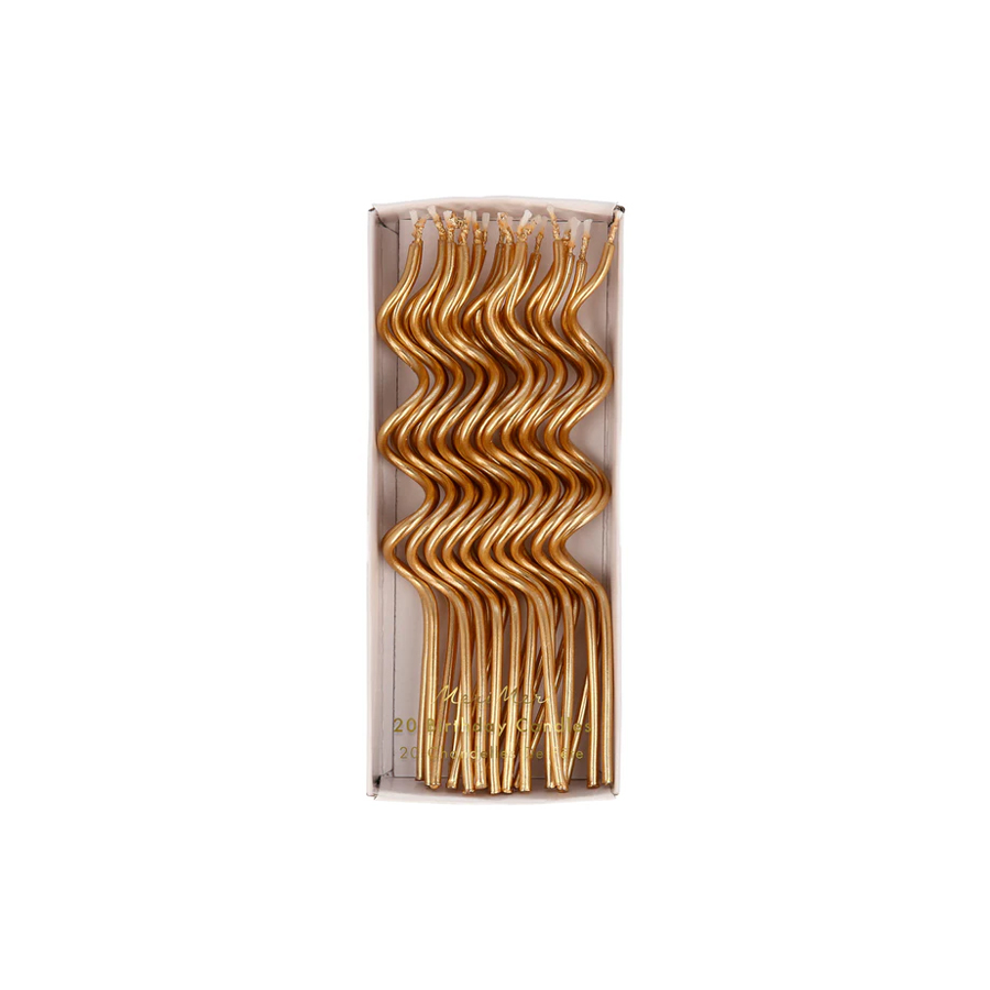 Gold Swirly Candles - MERI MERI