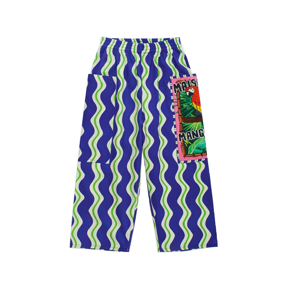 Loros Wavy Pants Navy Blue - MAISON MANGOSTAN