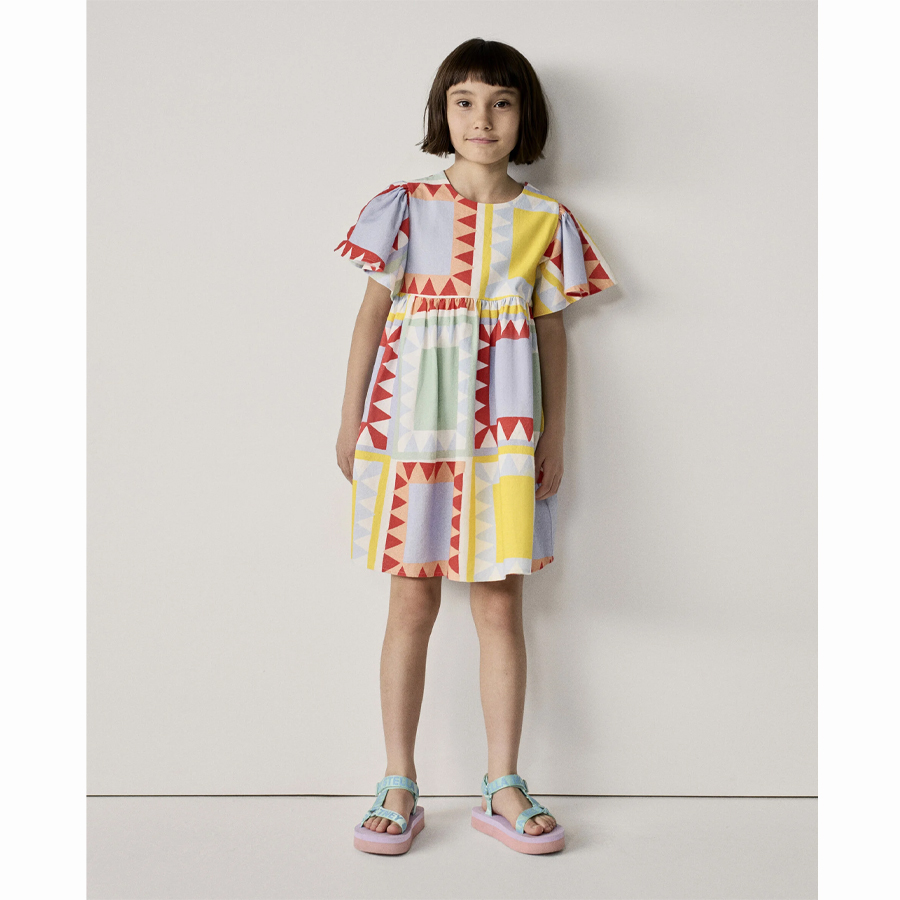 Patchwork Print Short Sleeve Dress - Stella McCartney - Image 2