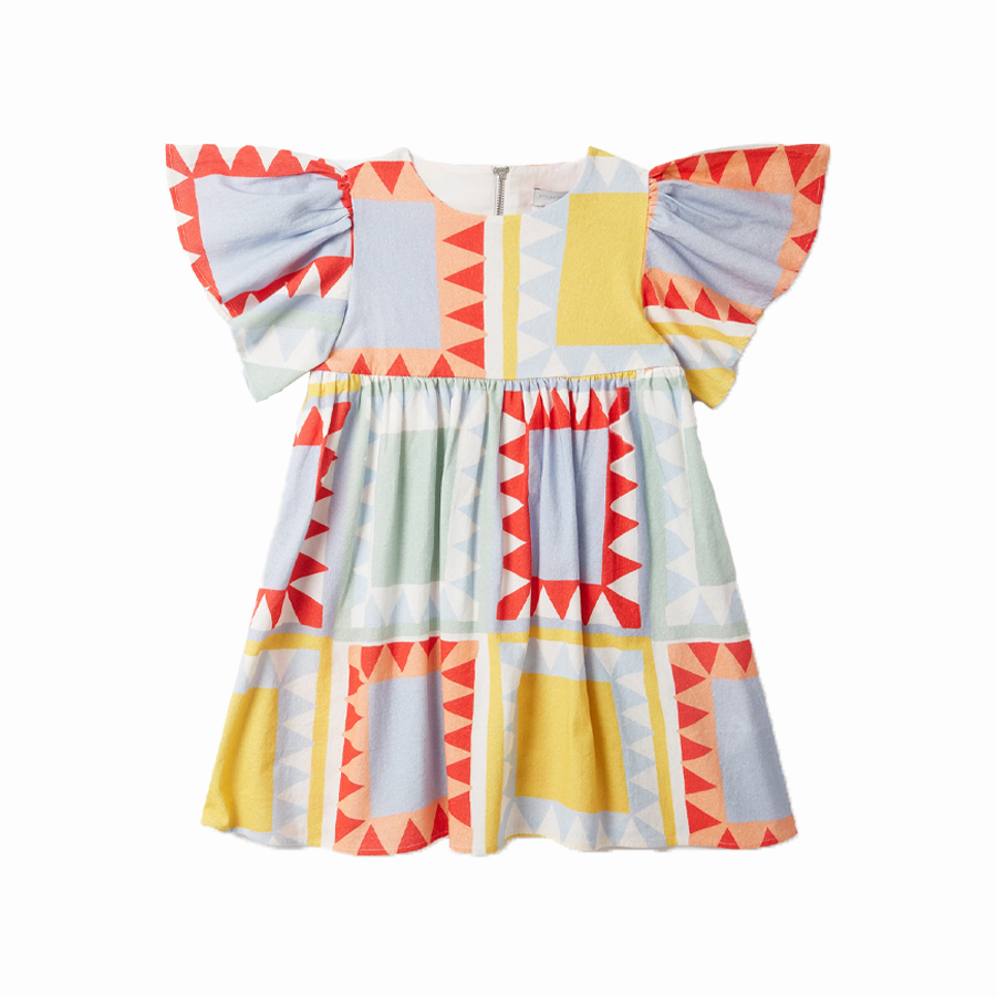 Patchwork Print Short Sleeve Dress - Stella McCartney