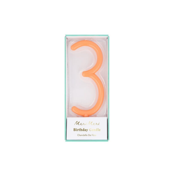 Slim Number 3 Candle - MERI MERI