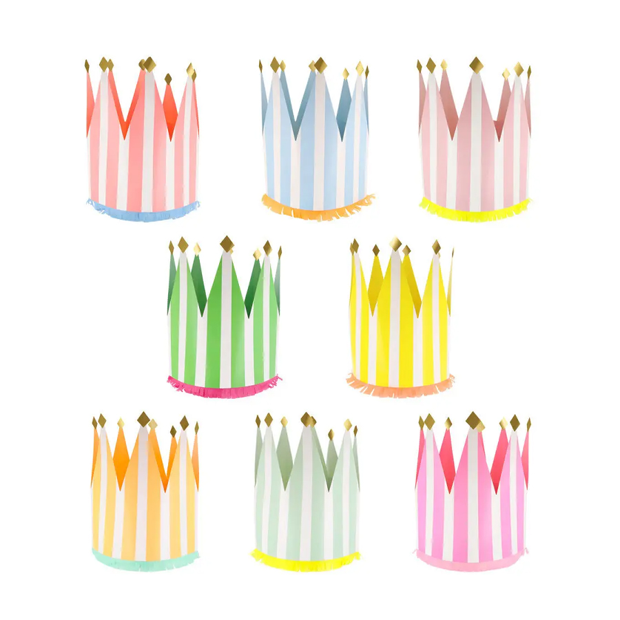 Striped Party Crowns - MERI MERI