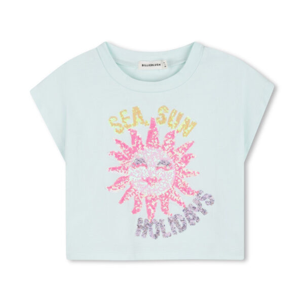 TEE-SHIRT MANCHES COURTES VERT POUDRE - BILLIE BLUSH