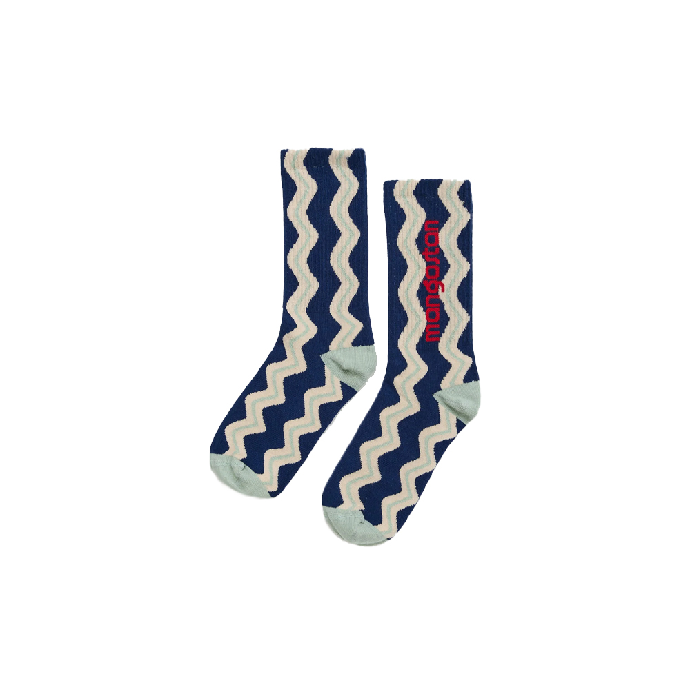 Wavy Socks Blue - MAISON MANGOSTAN