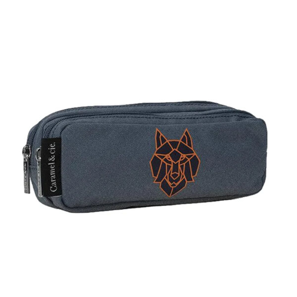 Double pencil case Blue Wolf - Caramel Et Cie