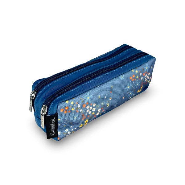 Stella Double Pouch Blue – Floral and Elegant - Caramel Et Cie