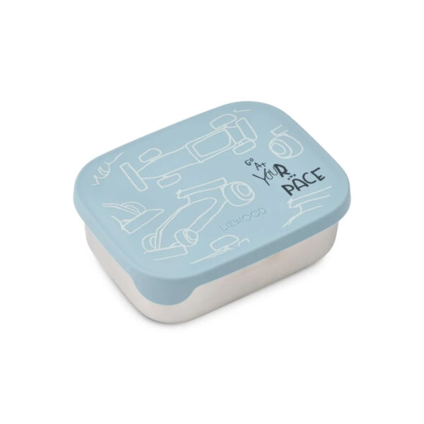 Arthur Printed Lunchbox - Race cars / Beach blue - LIEWOOD
