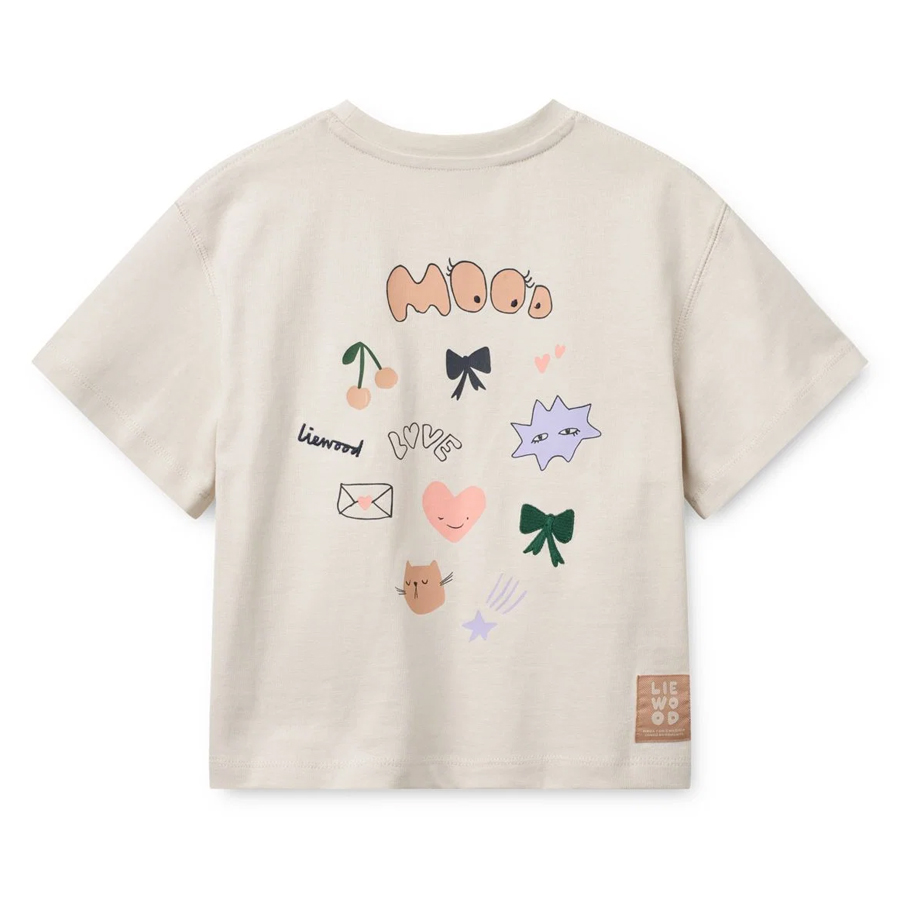 Tyler Placement SS T-shirt - Mood / Sandy - LIEWOOD - Image 2