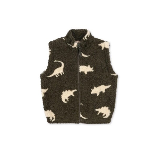 Jody teddy vest grs - dino silhouette - KONGES SLOEJD