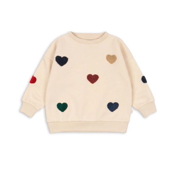 Lou terry sweat shirt ocs - bon coeur coloré - KONGES SLOEJD