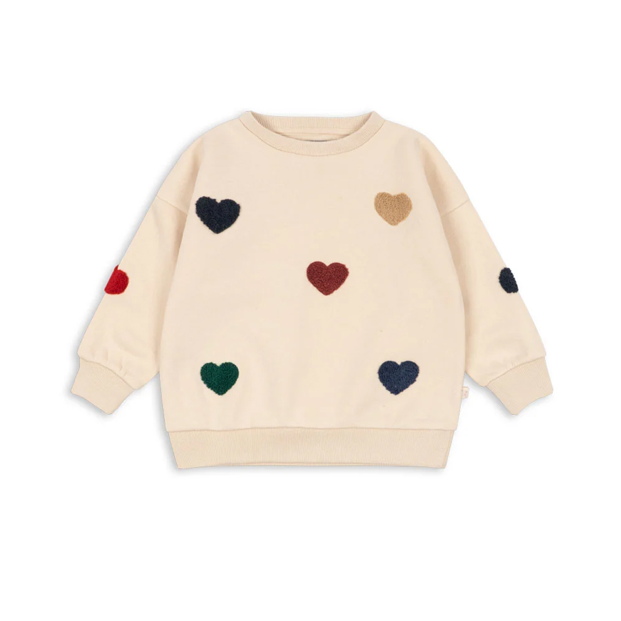 Lou terry sweat shirt ocs - bon coeur coloré - KONGES SLOEJD