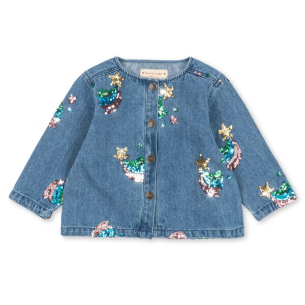 Magot sequin denim jacket g - rainbow star - KONGES SLOEJD