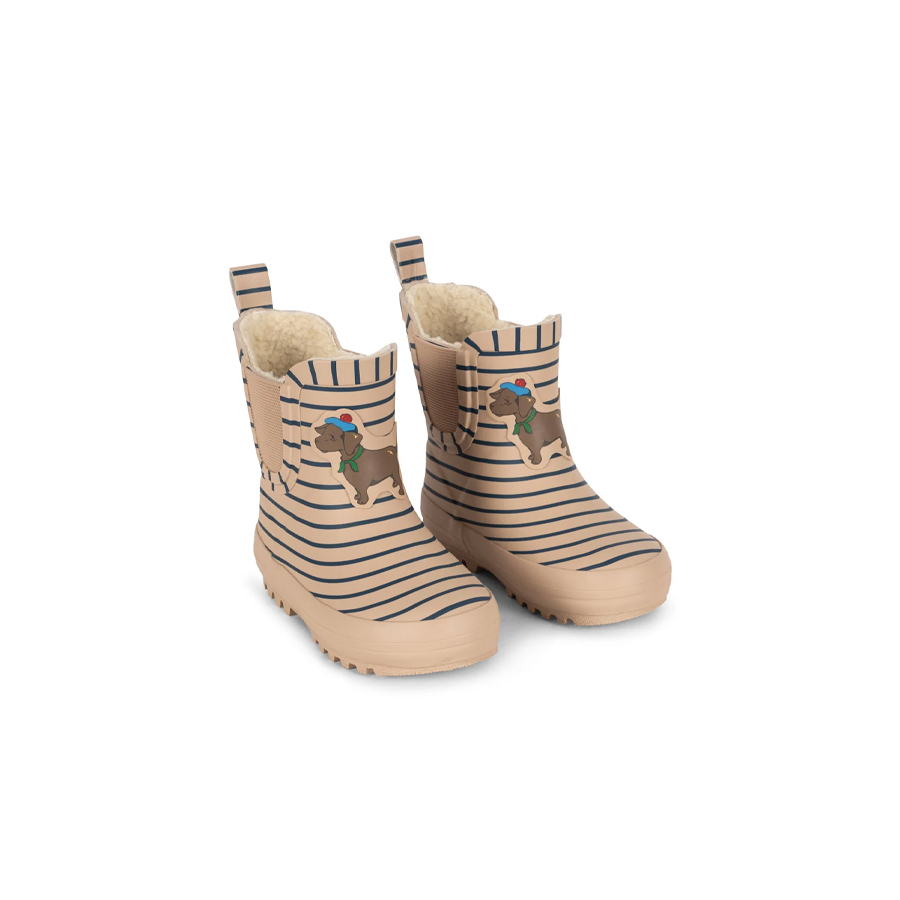 Roi printed rain boot - stripe la mer - KONGES SLOEJD