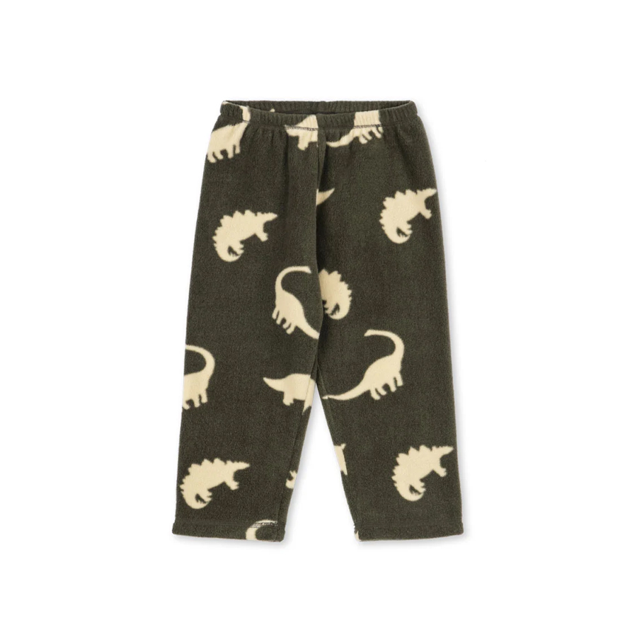 Tavi fleece pants grs - dino silhouette - KONGES SLOEJD